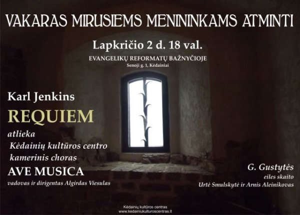 Vakaras mirusiems menininkams atminti - šįvakar