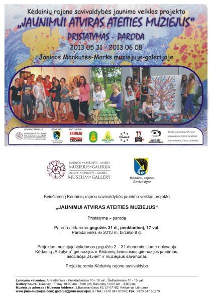 Projekto JAUNIMUI ATVIRAS ATEITIES MUZIEJUS pristatymas
