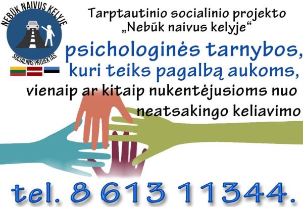 Pradeda veikti nauja nemokama psichologinė linija nukentėjusiems kelyje