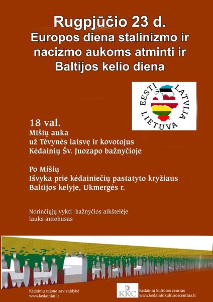 Rugpjūčio 23 d. – Europos diena stalinizmo ir nacizmo aukoms atminti ir Baltijos kelio diena