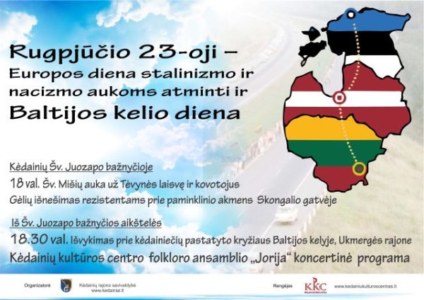 Rugpjūčio 23-oji – Europos diena stalinizmo ir nacizmo aukoms atminti ir Baltijos kelio diena