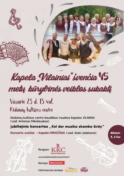 Kapelos VILAINIAI koncertas - šeštadienį!