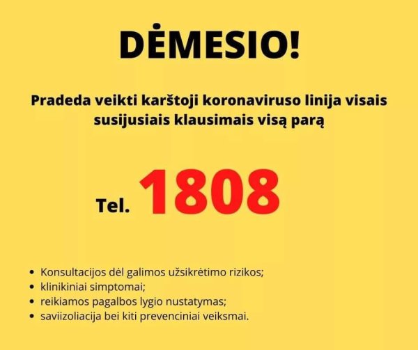 #MesTaiĮveiksime: karštoji linija 1808