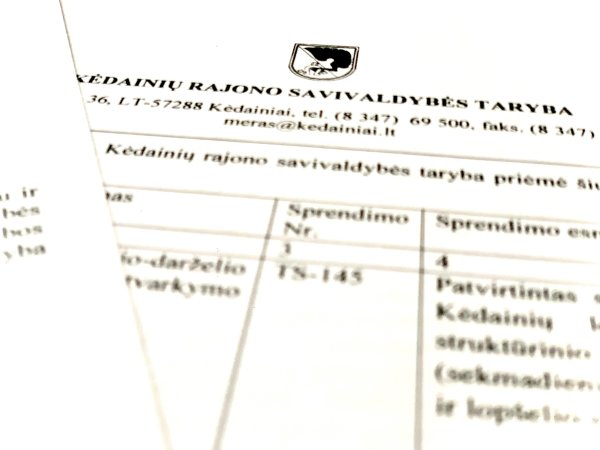 Kėdainių rajono savivaldybės taryba priėmė norminius teisės aktus