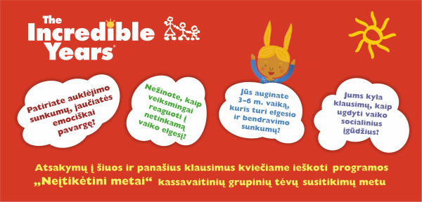 Kviečiame mūsų rajono tėvelius dalyvauti programoje „Neįtikėtini metai".