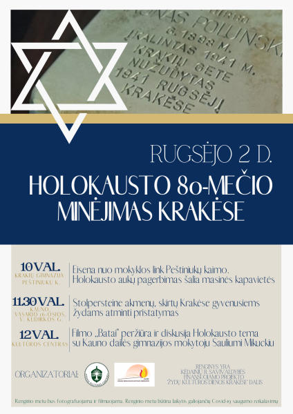 Minint Holokausto 80-metį Krakėse bus įmontuoti atminimo akmenys Stolpersteine