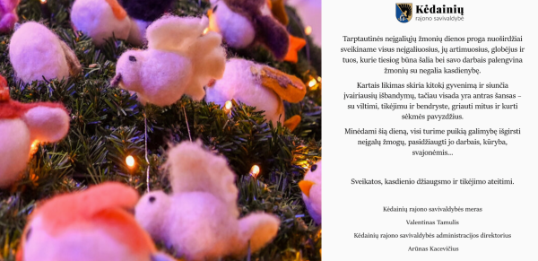 Šiandien minime Tarptautinę žmonių su negalia dieną