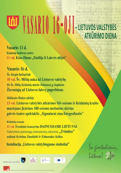 Vasario 16-oji – Lietuvos valstybės atkūrimo diena