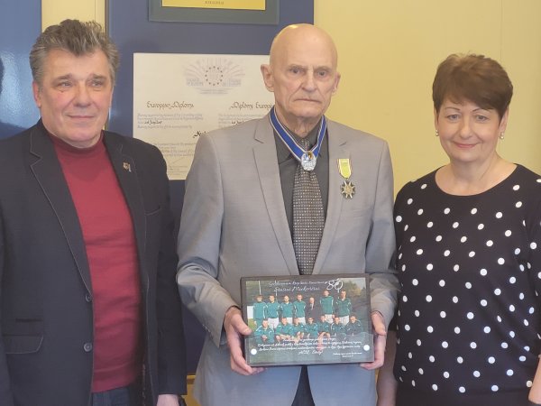 Pagerbtas jubiliejų švenčiantis sporto veteranas Stasys Mickevičius