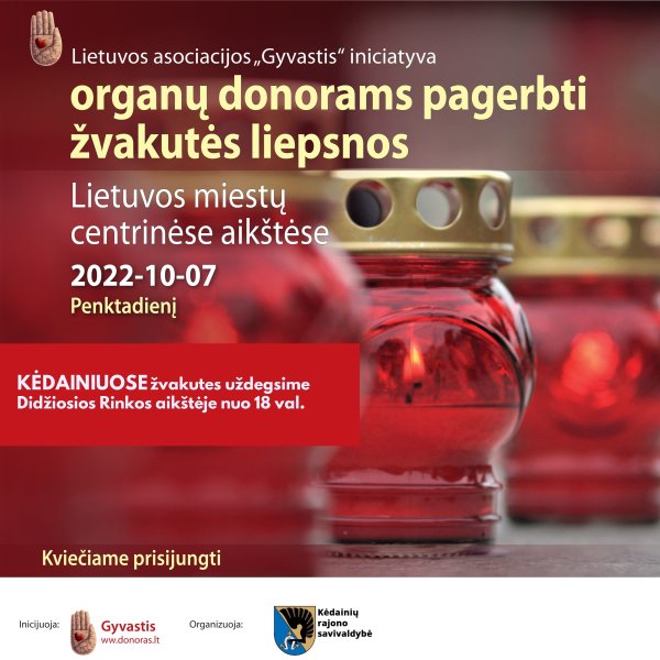 Lietuva kartu su visa Europa minės Organų donorystės dieną