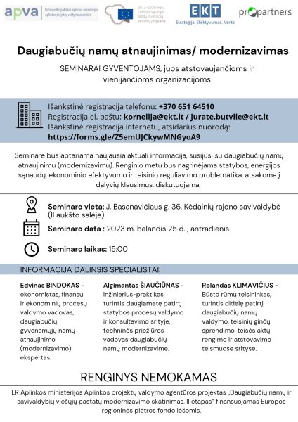 Kviečiame į seminarą