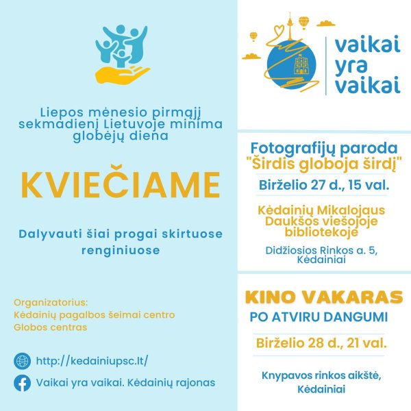 Kvietimas į Globėjų savaitės renginius