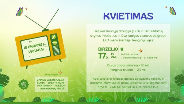 Lietuvos kurčiųjų draugija kviečia dalyvauti meno šventėje