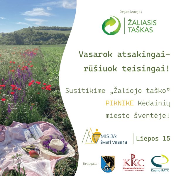 Vasarok atsakingai – rūšiuok teisingai!