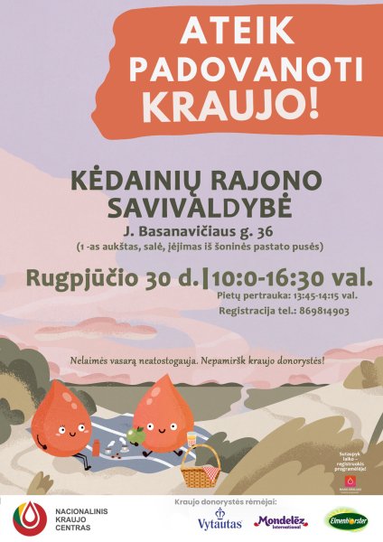 Kvietimas į kraujo donorystės akciją