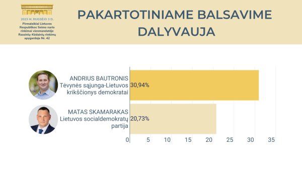 VRK: antrame Seimo nario rinkimų Raseinių–Kėdainių apygardoje ture – A. Bautronis ir M. Skamarakas