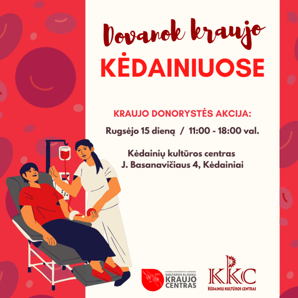 Kviečiame į kraujo donorystės akciją