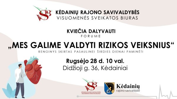 Pasaulinei širdies dienai skirtas forumas „Mes galime valdyti rizikos veiksnius“