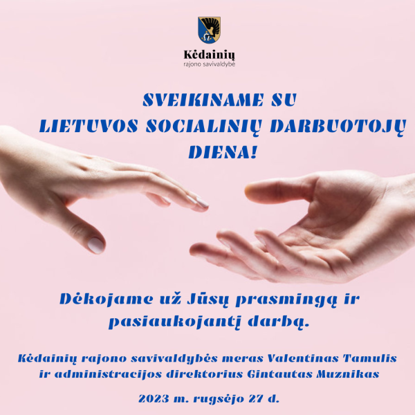 Sveikinimas Lietuvos socialinių darbuotojų dienos proga