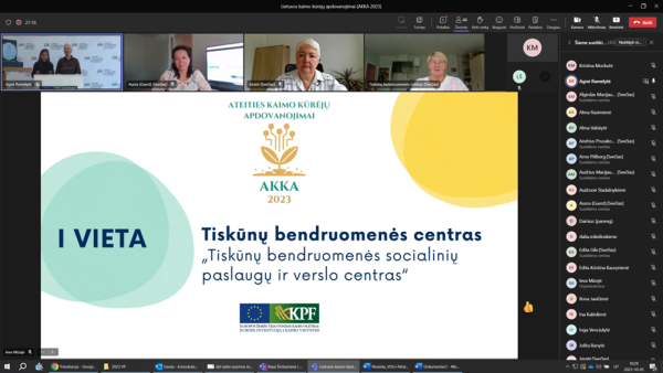 Tiskūnų bendruomenės centrui – svarbus įvertinimas