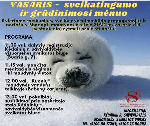 VASARIS – sveikatingumo ir grūdinimosi mėnuo