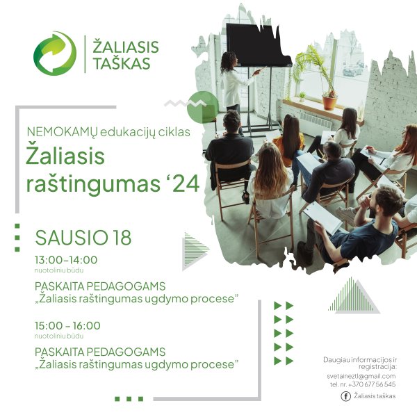 Nemokamų nuotolinių edukacijų ciklas „Žaliasis raštingumas“