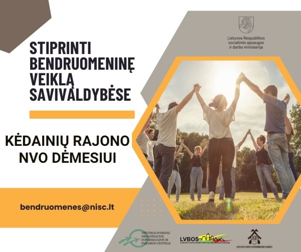 Papildomas kvietimas teikti bendruomeninės veiklos stiprinimo projektų paraiškas pagal priemonę...