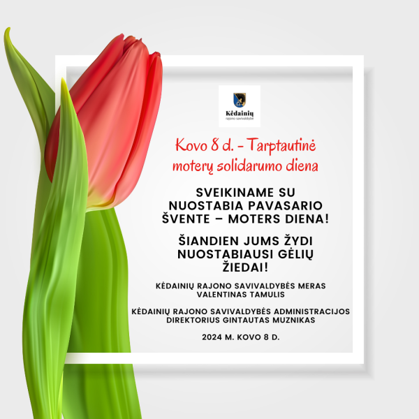 Sveikinimas Tarptautinės moterų solidarumo dienos proga