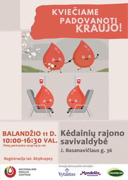 Nacionalinis kraujo centras kviečia padovanoti kraujo