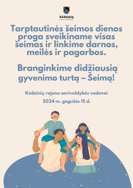 Sveikinimas Tarptautinės šeimos dienos proga