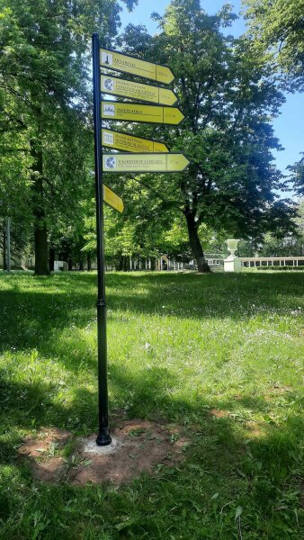 Atnaujintos Kėdainių dvaro sodybos - Kėdainių miesto parko kryptinės rodyklės