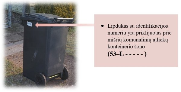 SVARBU ŽINOTI, jeigu dar nepateikėte konteinerio identifikacijos numerio