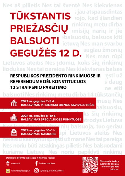 Prasideda balsavimas iš anksto Prezidento rinkimuose ir referendume