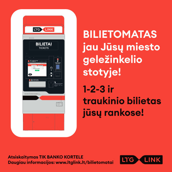 Kėdainių miesto geležinkelio stotyje pradėjo veikti „LTG Link“ BILIETOMATAI!