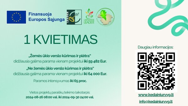 Kvietimas teikti vietos veiklos projektus