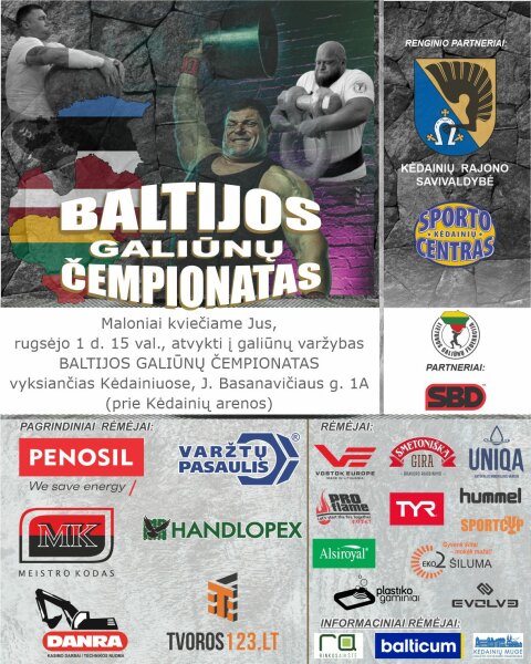 Baltijos galiūnų čempionatas Kėdainių rajono savivaldybės Mero taurei laimėti
