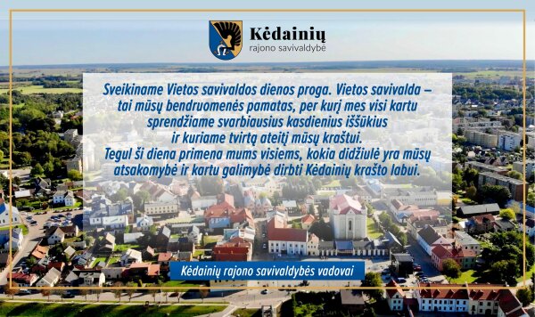 Sveikinimas Vietos savivaldos dienos proga
