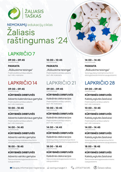 Kviečia prisijungti prie nuotolinių edukacijų ciklo „Žaliasis raštingumas“