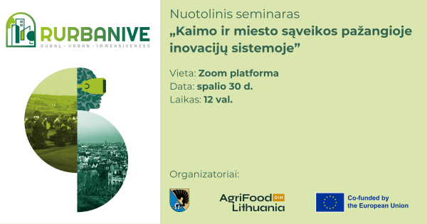 Kvietimas į HorizonEurope projekto Rurbanive Project EU nuotolinį seminarą