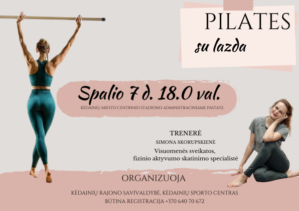 NEMOKAMA specializuota PILATESO treniruotė naudojant medines lazdas, Kūno kultūros ir sporto...
