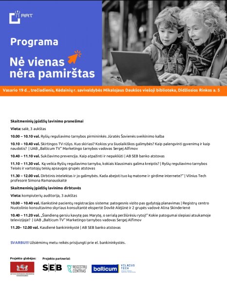 Skaitmeninių įgūdžių lavinimo projektas „Nė vienas nėra pamirštas“ atkeliauja į Kėdainius