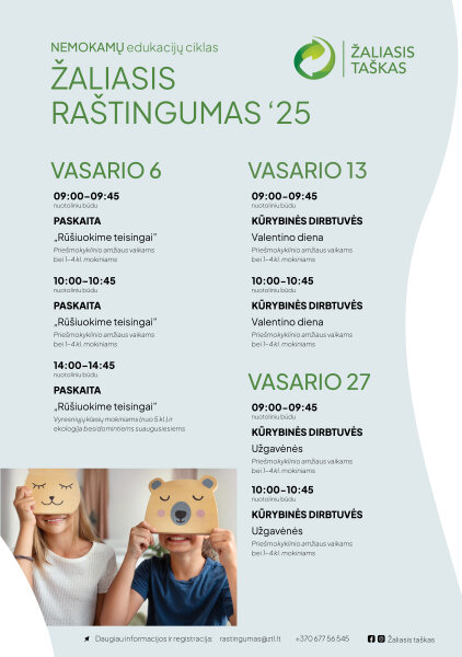 Nauji metai – naujos „Žaliojo raštingumo“ edukacijos!