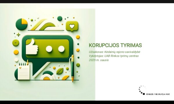 Rinkos tyrimų centras: lyginant su nacionaliniu tyrimu, Kėdainiuose korupcijos problemos...
