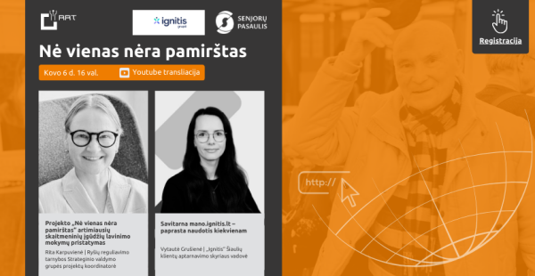 Projektas „Nė vienas nėra pamirštas“ ir vėl Jus kviečia į nuotolinę paskaitą!