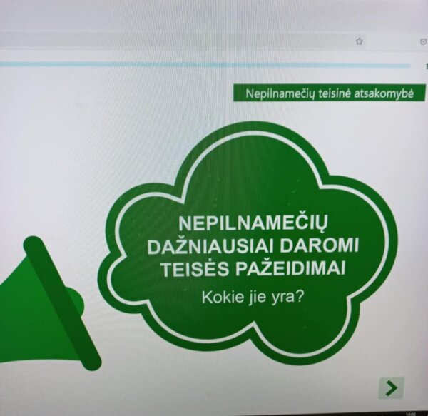 Mokiniai buvo supažindinti su jų teisėmis, pareigomis, atsakomybėmis