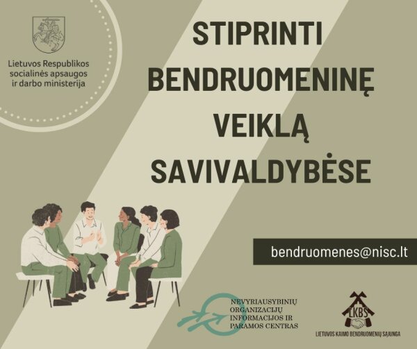 Kviečiame teikti projektų paraiškas pagal priemonę „Stiprinti bendruomeninę veiklą...