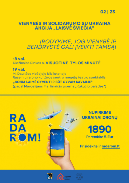 Vienybės ir solidarumo su Ukraina akcija „Laisvė šviečia”