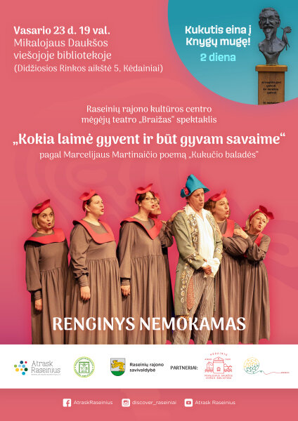 Keliaudamas į Vilniaus knygų mugę Kukutis aplankys ir Kėdainius