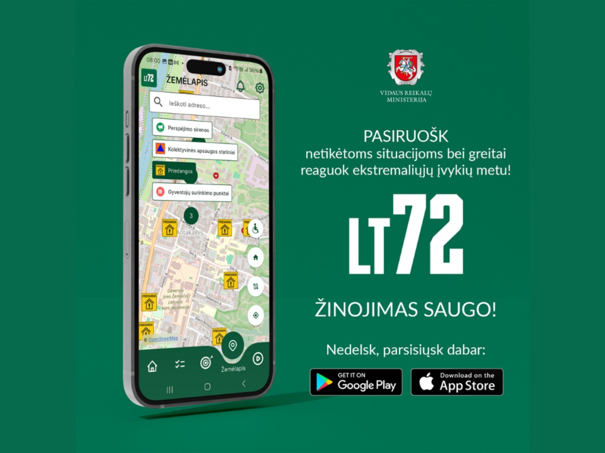 Mobili programėlė LT72 padės gyventojams geriau pasirengti ...