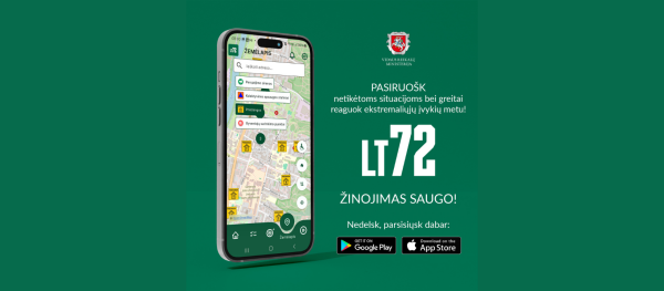 Mobili programėlė LT72 padės gyventojams geriau pasirengti ekstremaliosioms situacijoms
